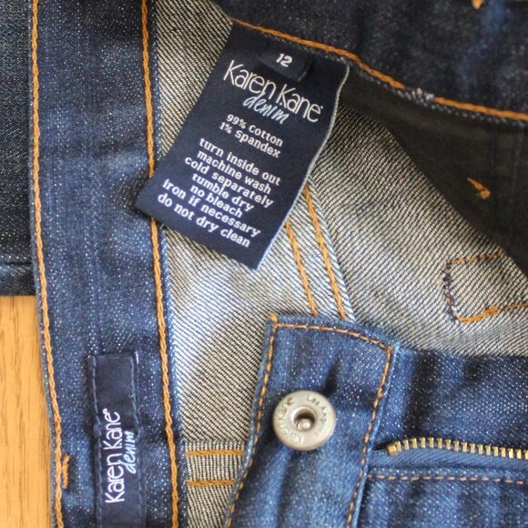 Karen Kane Denim Jeans with Rhinestone Starbursts - Picture 3 of 9